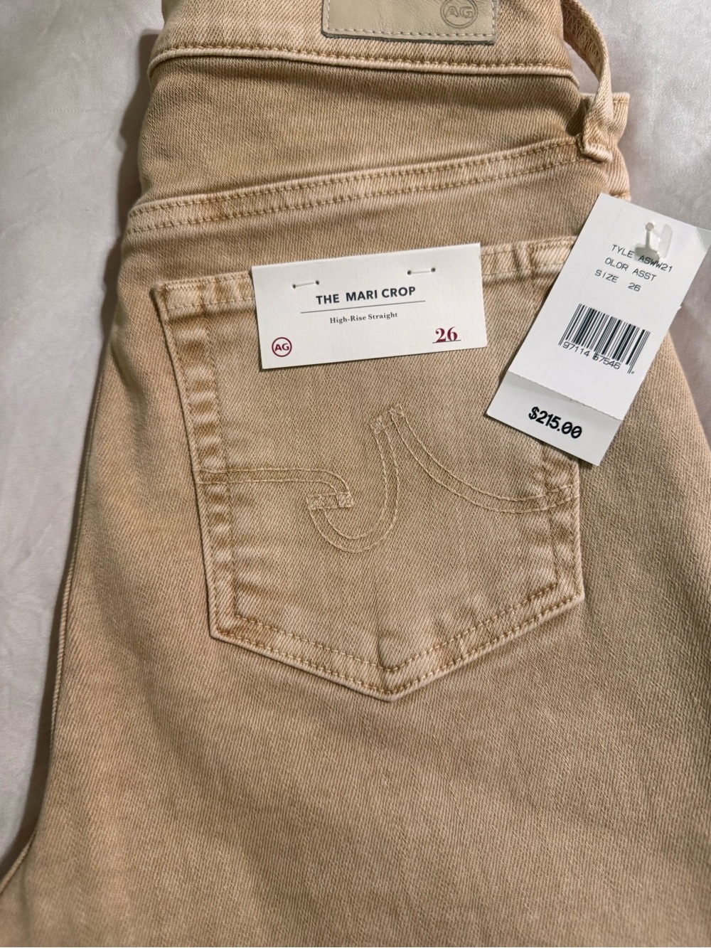 Ag Adriano Goldschmied High-Rise Crop Straight Jeans in Tanya Mari CROP size 26